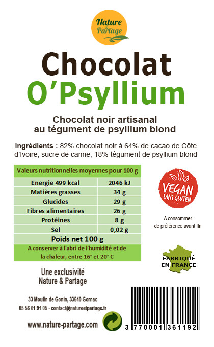 Chocolat au psyllium